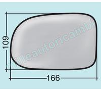 VETRO SPECCHIO RETROVISORE PER SUBARU JUSTY DAL 1996 DESTRO NUDO ADESIVO