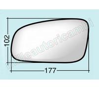 VETRO SPECCHIO RETROVISORE PER VOLVO S60 00-S/V70 00- S80 98 SX ASF NUDO ADESIVO