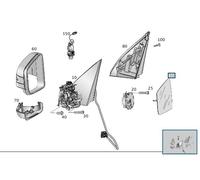 VETRO SPECCHIO RETROVISORE SINISTRO NUOVO ORIGINALE MERCEDES CLASSE GL, M, R,GLS