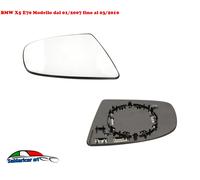VETRO SPECCHIO SINISTRO ASFERICO TERMICO CROMATO ADATTO A BMW X5 E70 2007-> 5116