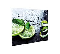 Vetro Splashback 60 cm x 52 cm | vetro di sicurezza da cucina da parete splash-back Guard | 11254 | lime by semUp