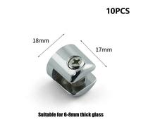 Vetro Supporto Morsetto Mensola Ripiani Attrezzo Zinco Lega 10pcs Cromato