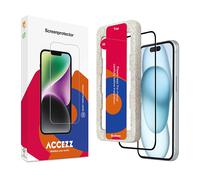 VETRO TEMPERATO ACCEZZ Full Cover con applicatore bio per Apple iPhone 15 Plus