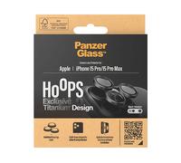PanzerGlass™ Hoops protezione dell'obiettivo della fotocamera per Apple iPhone 15 Pro | Pro Max - protezione con stile, vetro antiurto, titanio nero