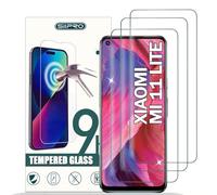 Vetro Temperato per Xiaomi Mi 11 Lite/Mi 11 Lite 5G, 3 PEZZI pack Pellicola Prottetiva, Ultra hd Trasparente, Ultra Resistente Senza Bolle, Durezza 9H, Anti Graffio, 0,33mm, Anti-Impronte