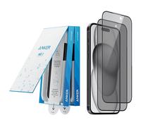 Anker Confezione da 2 Pellicole di vetro temperato Easy Fit per iPhone 15 Plus, installazione facile e veloce, 8K Ultra HD, durezza 9H, resistente ai graffi e agli urti, garanzia 12 mesi.