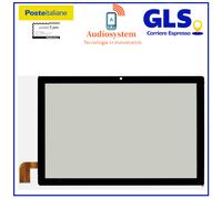 VETRO TOUCH SCREEN per MAJESTIC TAB 918 PRO 4G +BIADESIVO TABLET RICAMBIO NERO