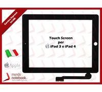 Vetro TouchScreen APPLE iPad 3 e iPad 4 A1458 A1459 A1460 Nero