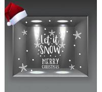 vetrofania adesivi vetrofanie addobbi natale vetrine let is snow neve b0189