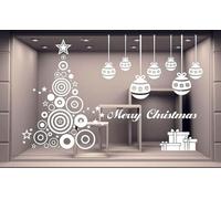 vetrofania adesivo pvc vetrina albero natale merry Christmas ADESIVI Fiocco di Neve vetrina negozi natalizia Stickers Finestra Decorazione v20