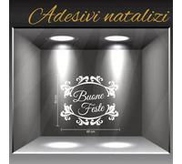 vetrofanie natalizie adesivi natale buon anno buone feste a0948
