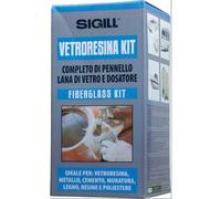 Vetroresina KIT Ripara e Ricostruisce Completo di Pennello, Lana di Vetro e Dosatore - Sigill