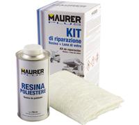 STUCCO per VETRORESINA IN KIT Resina + Lana di vetro + Catalizzatore MAURER PLUS
