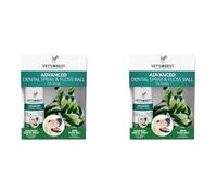 Vet's Best Pray Dentale Linea Advanced e Palla per Pulizia Dentale Cani (Confezione da 2)