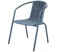 Vette sedia poltrona in rattan grigio con struttura in acciaio cm.55x53x72h