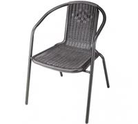 Vette sedia poltrona in rattan marrone con struttura in acciaio cm.55x53x72h