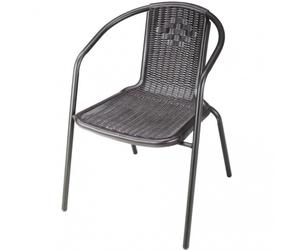 Vette sedia poltrona in rattan marrone con struttura in acciaio cm.55x53x72h