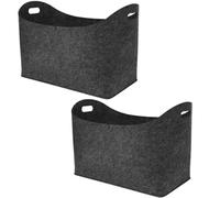 Vettore di legna da ardere da 2 pcs con manico rinforzato 22x12x16 Carrier a prova di sporcizia impermeabile per il cesto di stoccaggio in feltro legna da ardere per campeggio, barbecue, tronchi per