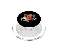 Vettore di mascotte di skateboard lumaca divertente da corsa PopSockets PopGrip per MagSafe