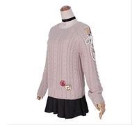VEVEFHUANG Gioco Azur Lane Admiral Graf Spee cosplay maglione gonna set invernale set giornaliero parrucca zaino per vestiti di Halloween S