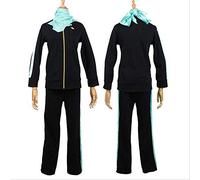 VEVEFHUANG Parrucca e costume cosplay di alta qualità Anime Noragami Yato (Giacche + Pantaloni + Sciarpa) Completo Abbigliamento sportivo Set intero M vestiti