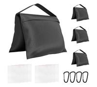 Vevelux Confezione da 4 sacchi di sabbia con 8 sacchetti e 4 ganci, resistenti per supporti stabilizzatori, attrezzature per studio fotografico, treppiede, supporto per sfondo, baldacchino, base per