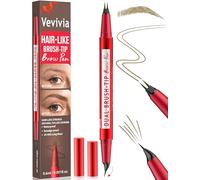 Vevivia, matita per sopracciglia - Eyebrow Pen con doppio pennello e punta curva per sopracciglia naturali, spuntini per tutti i tipi di brow, trucco per tutti i giorni, marrone chiaro