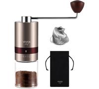 Vevok Chef Macinino da Caffè Manuale con 6 Regolazioni Esterne per Espresso a French Press, Macina in Acciaio Inossidabile Conico, Ideale per Casa, Ufficio o Viaggi, Oro Rosa