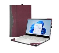 VEVOOD Custodia per PC portatile HP Envy x360 15t /15z-XXX/ 15-ed/15-er/15-ep/15t-es100...All Inclusive Drop Case 15,6" in pelle PU tasca interna (15,6", rosso vinaccia)