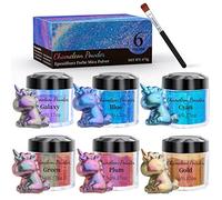 VEVOQIM Vernice in resina epossidica, 6 colori irregolari di colore Mica Polvere metallizzata Chameleon Chrome Powder per colori resina epossidica, unghie, trucco, bombe da bagno, slime