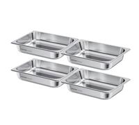 VEVOR 1/2 Pentola per Vapore in Acciaio Inox, 64 mm di Profondità, Pentola a Tavolo da 15,2 L, Forniture per Ristoranti Anti-Inceppamento, Antiruggine, per la Casa, Feste, Ristoranti, 4 Confezioni
