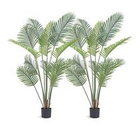 VEVOR Albero Artificiale, 2 Alberi Alta 1524 mm Pianta Finta Areca Palma Noce di Betel Realistica, Materiale PE di Qualità e Protezione Anti-Ribaltamento, Decorazione per Casa Ufficio Interni Esterni