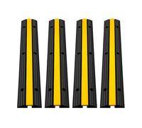 VEVOR 1 canale, protezione per cavi, 4 ponticelli in gomma termoplastica commerciale con design modulare per parcheggi, magazzini, 100 x 15 x 2,5 cm, nero