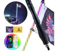 VEVOR 1 PC 3 FT Frusta con base a molla, Frusta a LED con APP e telecomando, Frusta illuminata a spirale RGB a 360° impermeabile con 2 bandiere, per UTV, ATV, Motociclette, RZR, Can-am, Go-kart
