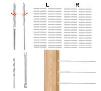VEVOR 102 Pezzi Terminale di Raccordo per Tensione con Perno Filettato da Ponte da 1/8", Acciaio Inossidabile T316, Tenditore per Ringhiera per Cavi da 1/8" per Pali in Legno/Metallo, Argento