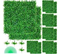 VEVOR 12 Pezzi Artificiale Pannello da Siepe di Bosso, 50,8 x 50,8 cm, Siepi Artificiali, Recinzione Artificiale Bosso, Edera Finta Effetto Realistico Decorazione Plastica Verde, Spessore da 4 cm