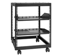 VEVOR Server Rack a Telaio Aperto 12U, profondità Regolabile da 15''-40'', Server di Rete Rack da Autoportante o con Montaggio a Parete, Rack AV a 4 Posti con Ruote