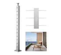 VEVOR 1JZLGZXYS1061EF8W001V0 - Pali per ringhiera, 106,7 x 5 x 5 cm, filo di acciaio inossidabile, ringhiera per terrazze, pali preforati con staffa di montaggio, set ringhiere per scale, colore