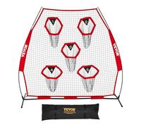 VEVOR 2,1 x 2,1 m Football Trainer, rete da lancio per allenamento con 5 tasche per bersaglio, rete senza nodi con cinghie e custodia per il trasporto, migliora la precisione di lancio QB