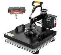 VEVOR 2 in 1 Macchina Digitale Intelligente per Pressa a Caldo, 1500 W 15 x 15 Pollici Macchina Sublimazione Pressa di Calore Girevole a 360 Gradi per Magliette, Cuscini, Borse, Berretti, Cappelli