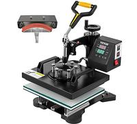 VEVOR 2 in 1 Macchina Digitale Intelligente per Pressa a Caldo, 650 W 10 x 12 Pollici Macchina Sublimazione Pressa di Calore Girevole a 360 Gradi per Magliette, Cuscini, Borse, Berretti, Cappelli