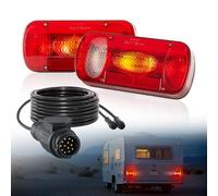 VEVOR 2 Luci Ovali per Rimorchio da 12 V, Luci Posteriori, Stop, Indicatore di direzione, Targa, Retromarcia, Fendinebbia, Kit di Illuminazione per Rimorchio Impermeabile con Cablaggio, Camper