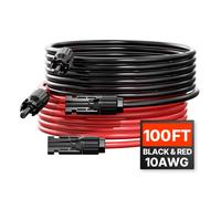 VEVOR 2 Pezzi Cavo di Prolunga per Pannello Solare 30,48 m 6mm²/10 AWG Impermeabile
