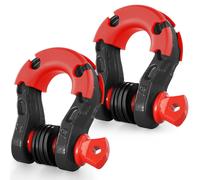 VEVOR Grillo Anello a D 19 mm, 2 Pezzi Grilli in Acciaio Legato 30T Resistenza alla Rottura con Perno a Vite da 22 mm, Isolatori Rondelle, Grillo per Recupero Veicoli Fuoristrada per Jeep, Nero