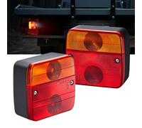 VEVOR 2 Pezzi Luci Quadrate per Rimorchio da 12 V, Luci Posteriori, Freno, Indicatore di direzione, Targa, Kit di Illuminazione per Rimorchio Impermeabile con Cablaggio, per Barca, Camion, Camper