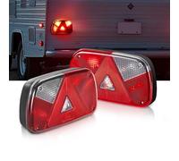 VEVOR 2 Pezzi Luci Quadrate per Rimorchio da 12 V, Luci Posteriori, Stop, Indicatore di direzione, Targa, Retromarcia, Fendinebbia, Kit di Illuminazione per Rimorchio Impermeabile con Cablaggio