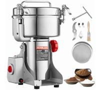 VEVOR 2000g Mulino Elettrico per Cereali, Macina Spezie Commerciale 3400 W, Macchina per Polverizzazione in Acciaio Inossidabile, per Cereali Secchi, Spezie, Caffè, Mais, Pepe, Tipo Oscillante