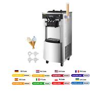 VEVOR 2200W Macchina per gelato soft commerciale Macchina per gelato Doppio tramogge da 6 litri Macchina per fare il gelato per ristorante
