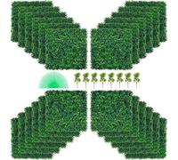 VEVOR 24 Pezzi Artificiale Pannello da Siepe di Bosso, 50,8 x 50,8 cm, Siepi Artificiali, Recinzione Artificiale Bosso, Edera Finta Effetto Realistico Decorazione Plastica Verde, Spessore da 4 cm