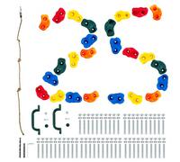 VEVOR, 25 Prese per Arrampicata su Roccia di Diverse Dimensioni Unisex-Youth, Rosso + Arancione + Blu + Giallo + Verde, 10 x6.8x4.3 cm